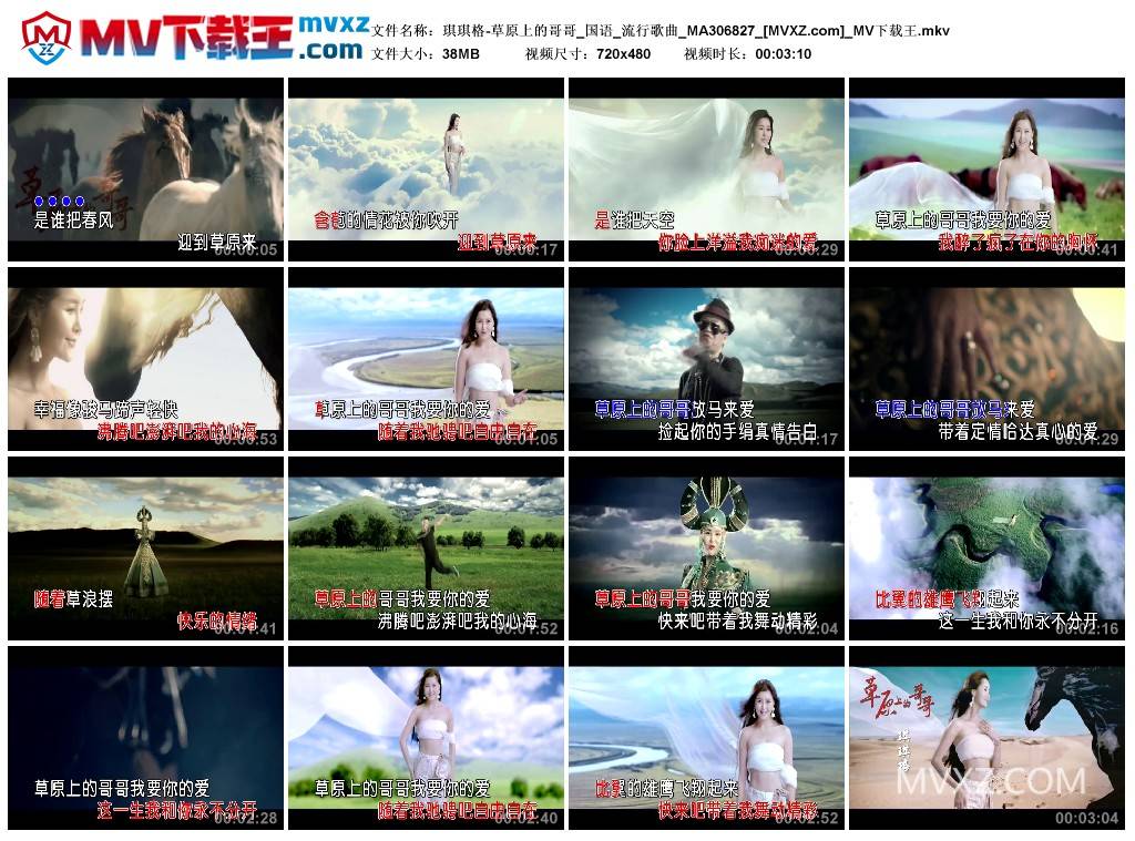 琪琪格-草原上的哥哥_国语_流行歌曲_MA306827